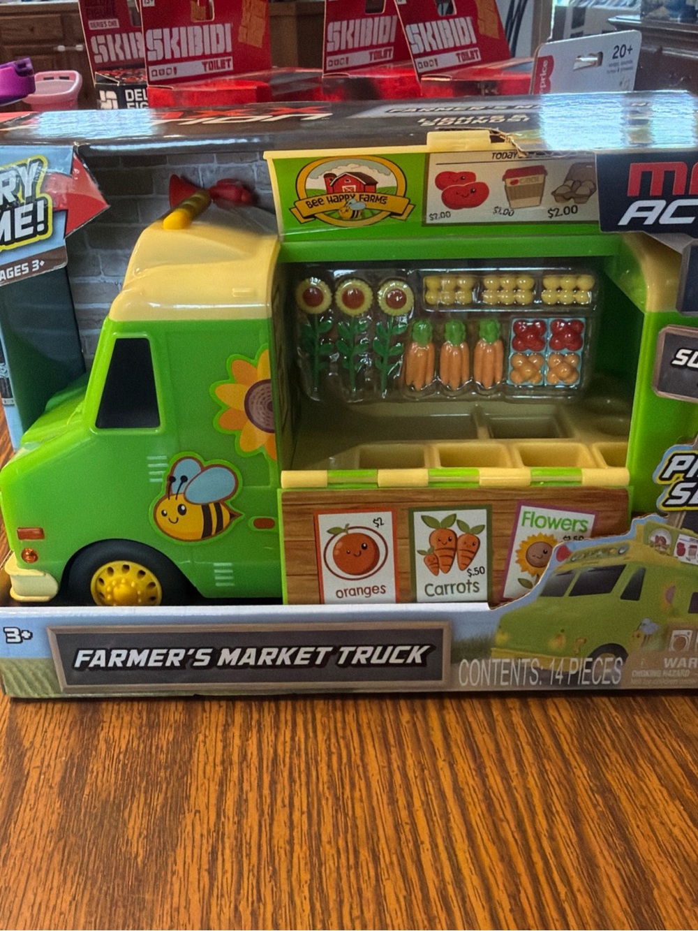 Farmer's Market Truck Playset - Green Pretend Grocery Truck